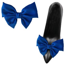 NiceYnn 2pcs Removable Satin Bowknot Shoe Buckles, Detachable Ribbon Bow Shoe Clips for Women Girls Wedding Party Pumps Flats High Heels, DIY Charms Shoes Hat Scarf Bag Decorative