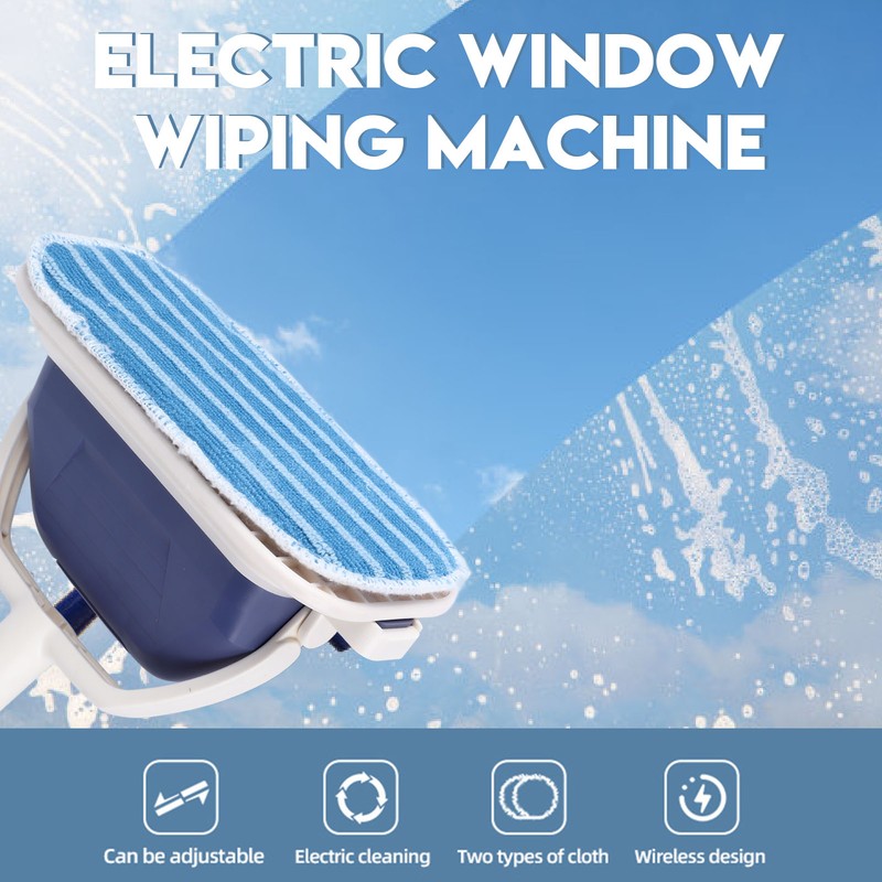 Electric Window Cleaner Multifunctional Detachable Head Ergonomic 2000mAh Labor Saving