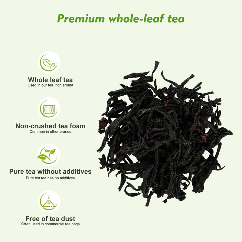 GTGLOTRA Full-Leaf Loose Black Tea, 24 Pyramid TeaBags(4 Pack), Easy