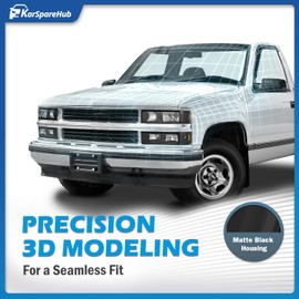 KarSpareHub Headlights Assembly W/Bulbs for 94-98 GMC C/K 1500 2500 3500 Sierra, for 94-99 GMC C/K 1500 2500 Suburban Yukon+Bumper Signal Corner Lights