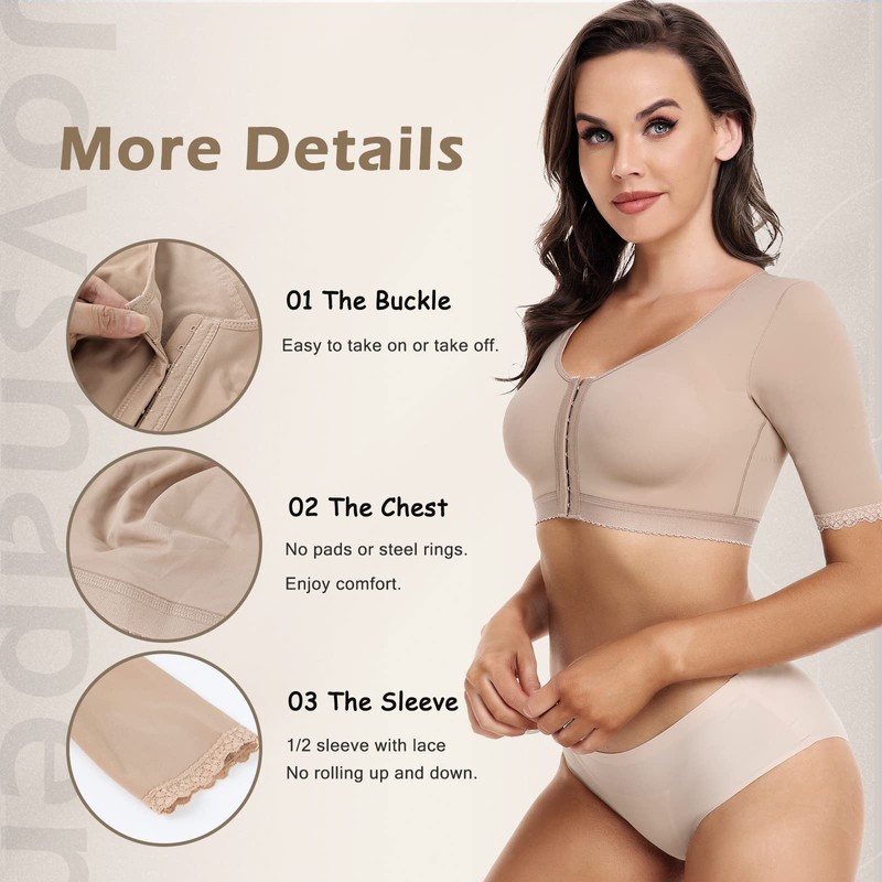 JOYSHAPER Upper Arm Shapers for Women Compression Sleeves Shapewear Crop