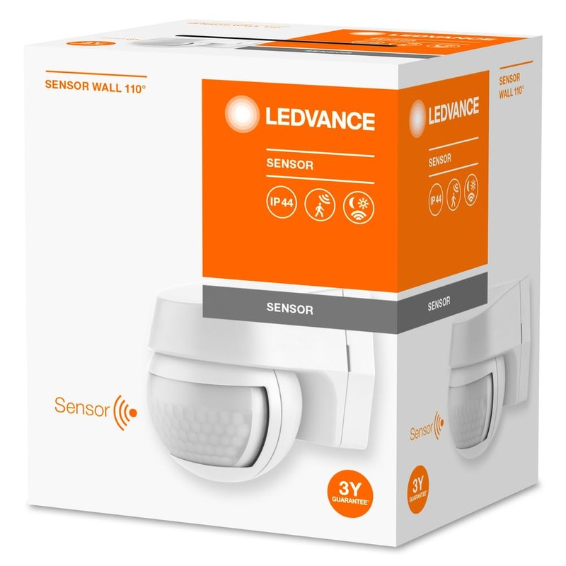 LEDVANCE Sensor for wall mounting, 110 degree detection radius, IP44