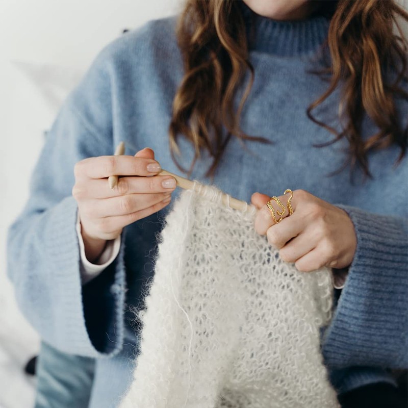 6 Pack Adjustable Knitting Loop Octopus-Shape Ring Knitting Rings Guide