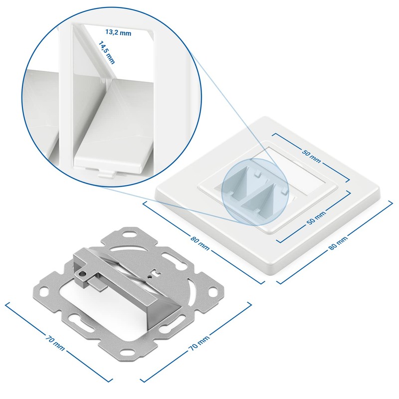 deleyCON 2 x 2 Port LAN Junction Box Data Socket