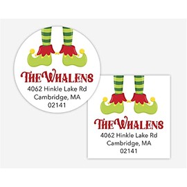 Christmas Address Stickers, Elf Feet Return Address Labels (#582-2-WH)