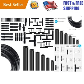 Multipurpose Vacuum Line Kit,6Pcs 5Ft Vacuum Hose Automotive+64P