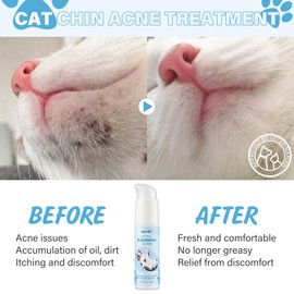 GJYC PET Cat Chin Acne Care Kit - Gently Removes Cat Chin Blackheads, Equipped with Cleansing Brush, Cruelty-Free, Nurtures Cat's Chin Softness and Freshness, 1.01 fl. oz