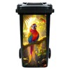 Nuxovilar Vibrant Jungle Parrot Garbage Pail Stickers PVC 14.57x32.28 Inches