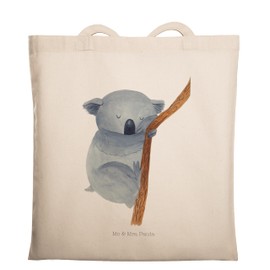 Mr. & Mrs. Panda Koala Bear Tote Bag, Gift, Animal Motifs, Dream, Shoulder Bag, Shopping Bag, Sleeping, Funny Sayings, Good Mood, Fabric Bag, Bag, Bath Bag, Fabric Bag, Animals, White, Hand Drawn