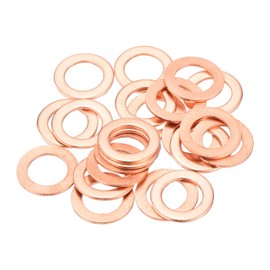 sourcing map 22 Pcs Flat Copper Washers, 10x16x1mm Copper Upgraded Flat Metric Sealing Crush Ring Washers for Hydraulic Fittings Screw Bolt Nut Electronic Repair
