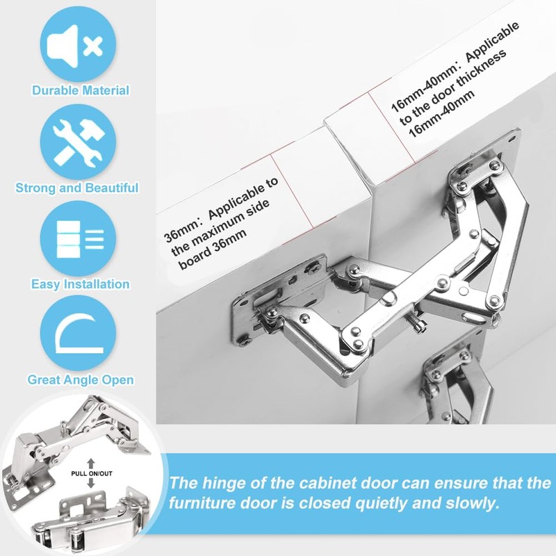 CYNNXIA 2 PCS 170 Degree Cabinet Hinge Kitchen Cupboard Doors