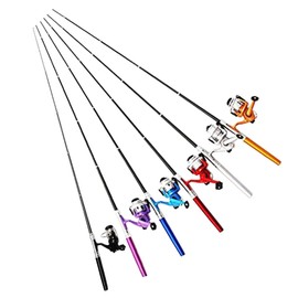 [Orurudo Fishing] Pen Type Rod Spinning Reel Set [Detord B2] Compact And Lightweight Pocket Fishing Rod / Length When Folded: 8.3 inches (21 cm) / Length When Expanded: 39.4 inches (100 cm) qb300079, black