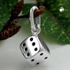 jewellery pendant, dice, cube black, silver 925 G91120