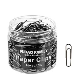 Small Paper Clips, 1.1 Inch Paper Clip, 200 pcs Paperclips (Small, Black)