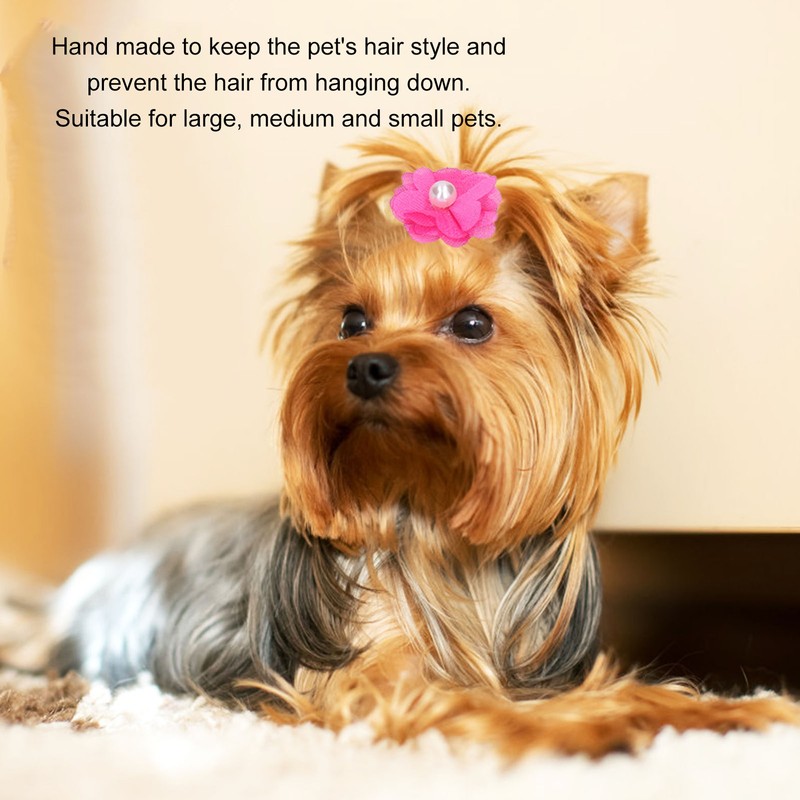 Pet Dog Flower Rubber Band Small Dog Top Knot Small