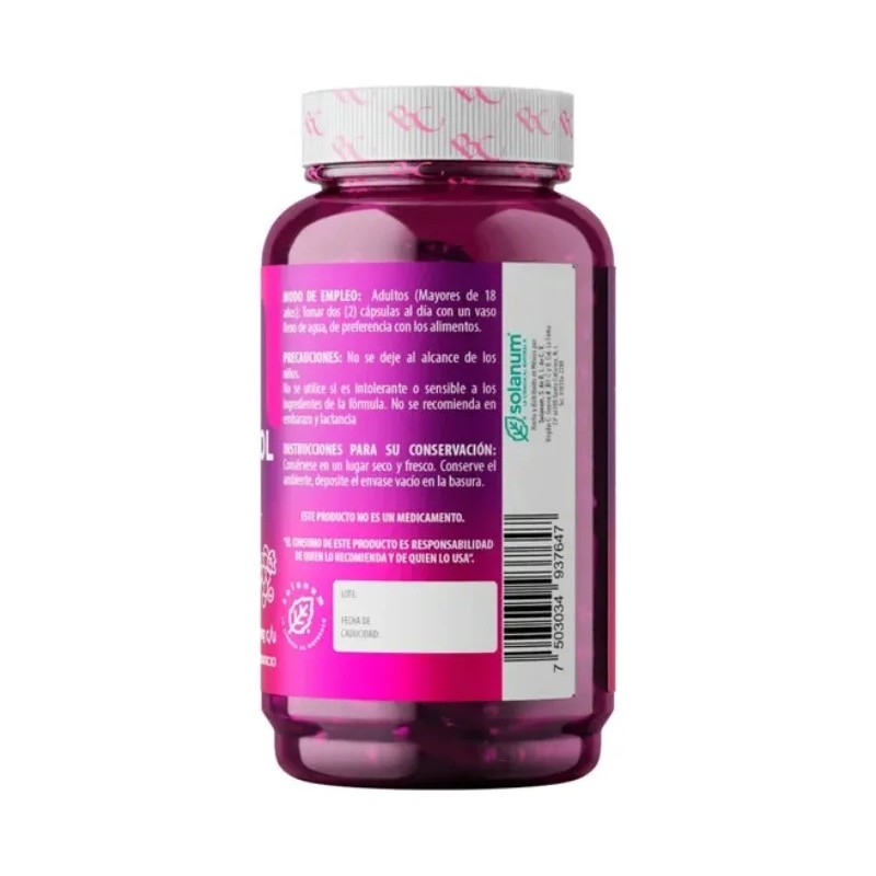 Suplemento Belacaps Solanum Resveratrol Glow 180 Cps 450mg Sin Sabor