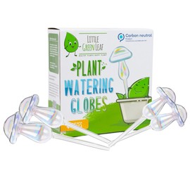 Little Green Leaf LGL Mushroom Plant Watering Globes - 4 Pieces Clear Rainbow. Decorative Self Watering Planter Inserts. Hand-Blown Durable Glass. Ideal Plant Lover Gift (4pk Medium)