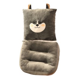 Integrated Lumbar Support Seat Cushion Super Soft High Comfort Lumbar Pillow Cushion Back Support Seat Cushion Grey