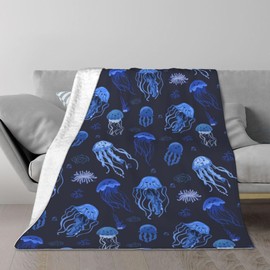 Gaakvrr Jellyfish Blanket Jellyfish Gifts for Girls Women Jellyfish Throw Blanket for Kids Adults Soft Warm Cozy Fleece Blanket 100x130cm(40x50 Inch)