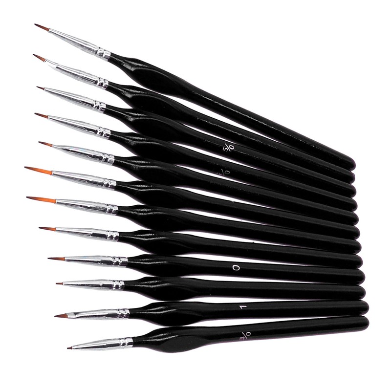 12Pcs Paint Brush Set for Face MakeUp Nail Scale Model