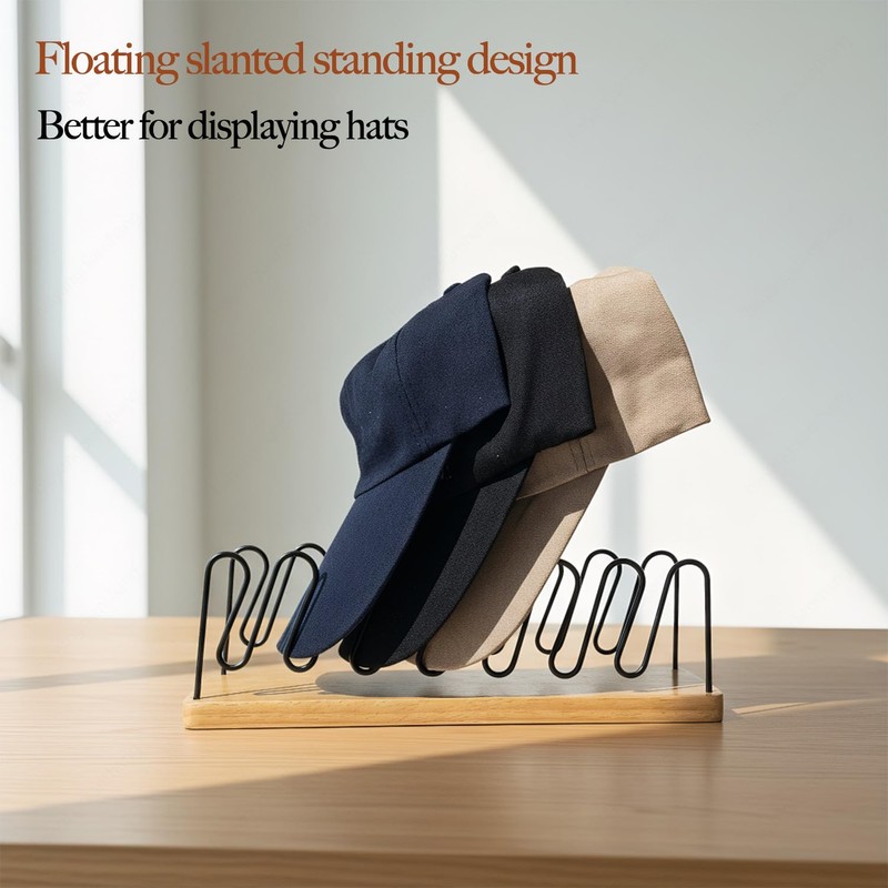 YiuMieYouMie Hat Rack, Display Stand, 7-Cap Storage Organiser for Baseball
