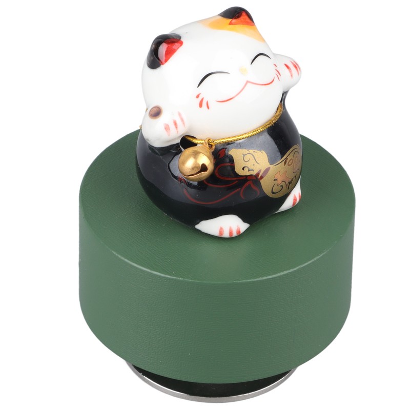 Music Box Round Shape Fortune Cat Style Pleasing Melody Exquisite