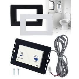 36387 Wall Switch, Tecma RV Toilet Silence Plus with 11.8ft Connection Lines and White & Black Frame Compatible with Small Spaces Such as RVs, Yachts, Campers