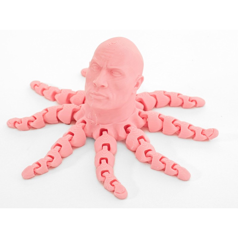 The Rocktopus Flexible Articulating 3D Printed Companion - Rock Dwayne
