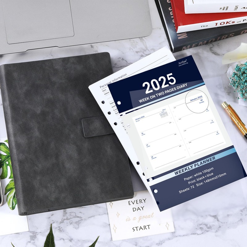 Refill Diary 2025 - A5 Week on Two Pages English