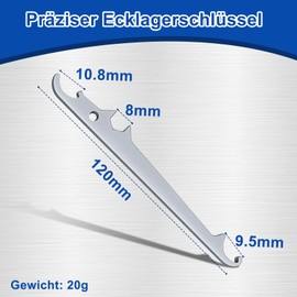 Folzirt Set of 2 window adjustment keys with chrome-plated surface for window corner bearings, high-quality steel corner bearing key, window fittings, window adjustment tool