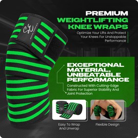 Special Essentials Knee Wraps for Weightlifting with Strap (2 Pack) - 72 Inches Flexible Support for Men & Women, for Powerlifting, Squats, Leg Press, and Cross Training