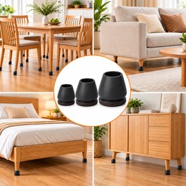 Chair Leg Floor Protectors for Furniture – 16-Piece Felt Bottom Covers for Round & Square Chair Legs, Floor Protection