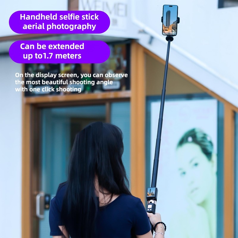 Camnoon Selfie Stick Tripod, 2-in-1 Selfie Pole with Removable Projection