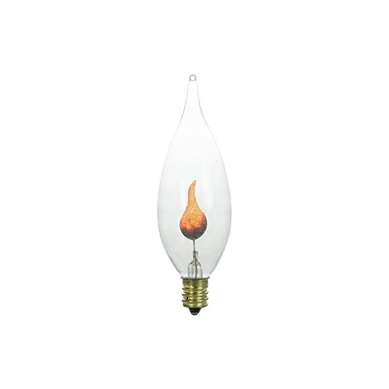 EFP Flicker Flame Clear Tip Light Bulbs | CA-8 E12