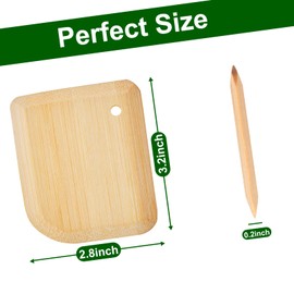 Bamboo Pan Scraper, Pot Scraper, Food Scraper, Kitchen Scraper Tools for Cast Iron Skillets, Cookware, Dishes, Pans and Pots (2 Pcs)