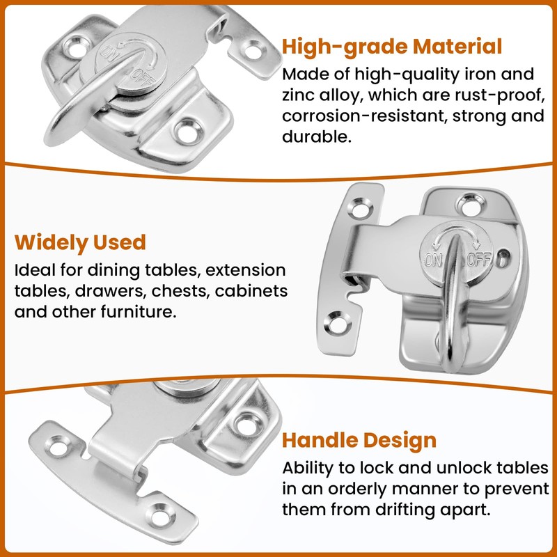 ZIUZI 6 Sets Table Leaf Latch Lock Hardware Heavy Duty