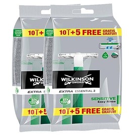 Wilkinson Sword Extra 2 Sensitive Mens Disposable Razors, 10 + 5 St, 2 Pack