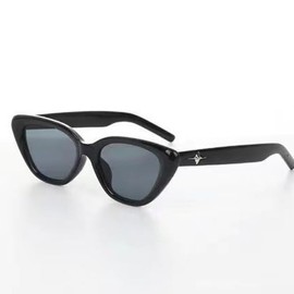 88flix Korean Women's Sunglasses for Women, Cat Eyes, Small Face, UV Protection, Fashion Glass, Travel, Black