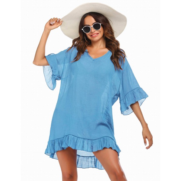 Ekouaer - Traje de baño para mujer, con volantes, con