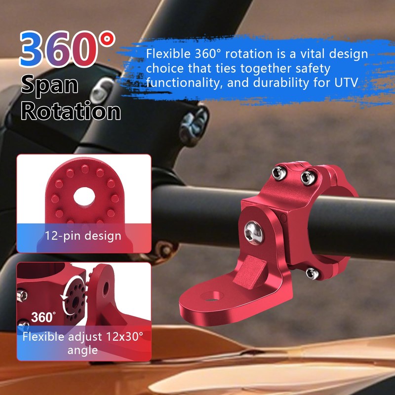Chelhead UTV Flag Antenna Mount for 1.5 to 1.75, 1.75