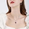 EleQueen Cubic Zirconia Austrian Crystal Silver-Tone Purple Teardrop Pendant Necklace