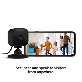 Blink Mini | Indoor plug-in pet security camera, 1080p HD day and night video, motion detection, two-way audio, easy setup, Alexa enabled — 1 camera (Black)