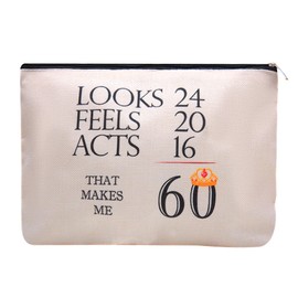 Happy 60th Birthday Gifts for Women Grandma Cosmetic Bags for Mom 60 Years Old Birthday Gifts for Her Wife 60yr Old Birthday Gifts for Her GF Gift Ideas 60 Birthday Gifts for Aunt Sister Gifts