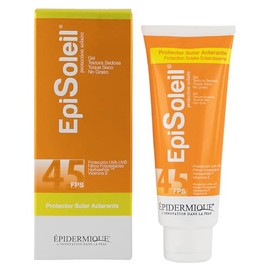 Protector Solar Facial Aclarante FPS 45 – Gel No Graso con Filtros UVA/UVB, Vitamina E y Extractos Naturales – Acabado Sedoso y Sin Brillo de Uso Diario o Bajo Maquillaje para Todo Tipo de Piel