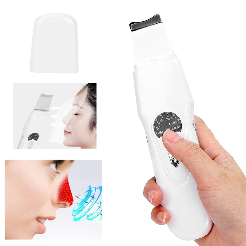 Facial Skin Scraper Ultrasonic Skin Scrubber Spatula 2 Gears Vibration