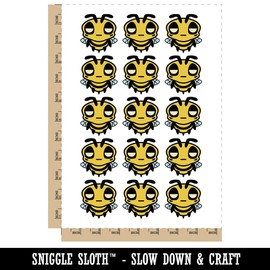 Cute Bee Unamused Temporary Tattoo Water Resistant Fake Body Art Set Collection - 15 2" Tattoos (1 Sheet)