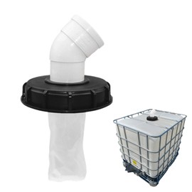 SIGANDG IBC Lid Filter, 45° Nylon Lid 163 mm, Nylon Rainwater Filter, Washable, with Arc DN150, 45° Tank Cap, Water Filter for Rainwater Tank, Barrel IBC Container