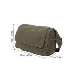 FRCOLOR Large Capacity Canvas Crossbody Bag for Women College Students Durable Lightweight Hobo Satchel with Straps Spacious Interior Shoulder Tote for School Travel and Business Olive