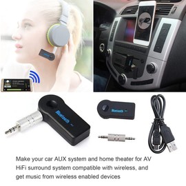 01 02 015 Adaptador para automóvil, Mini Adaptador de inalámbrico Operación Simple Adaptador de Auxiliar de 3,5 mm Receptor para automóvil para automóvil para el hogar