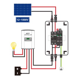 DIHOOL Solar Panel Disconnect Switch Box 40 Amp DC Circuit Breaker Box, 1000V PV Combiner Box for RV